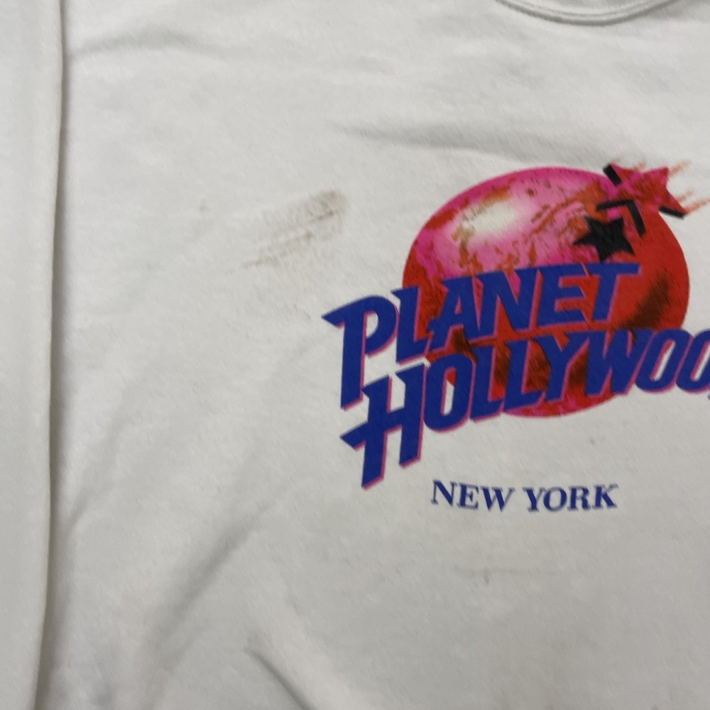 vintage Planet Hollywood New York sweatshirt mens large White 1990s USA - Picture 6 of 13